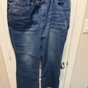 SHEIN womens Relaxed Fit Denim Jeans - Indigo